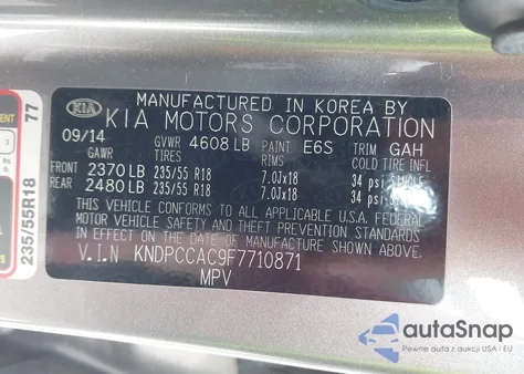 2015 Kia Sportage Ex from USA, damaged, VIN KNDPCCAC9F7710871